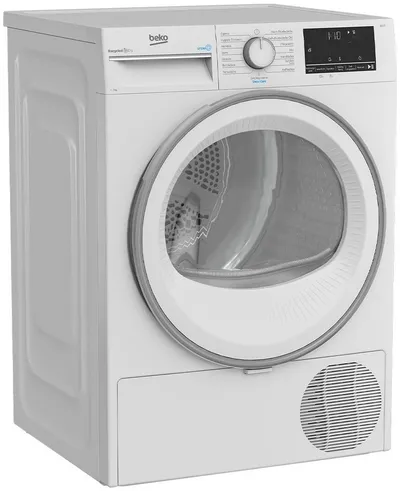 BEKO Wärmepumpentrockner B3T41239A, Dampffunktion, Aquawave-Schontrommel, Kindersicherung