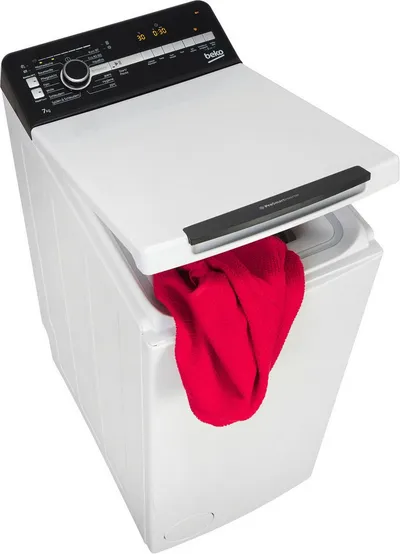 BEKO Waschmaschine Toplader BTL7BE8BBT, 7 kg, 1200 U/min, FreshTouch Toplader: knitterfrei & platzsparend – 7 kg, 40 cm