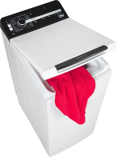BEKO Waschmaschine Toplader BTLO6AE8BBM, 6 kg, 1200 U/min, Hygiene+ & Knitterschutz – allergikergeeignet, knitterfrei