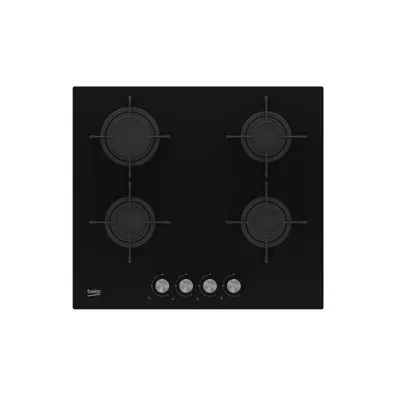 Gaskochfeld Beko HILG 64220 S Schwarz Integriert 4 Zonen Glas
