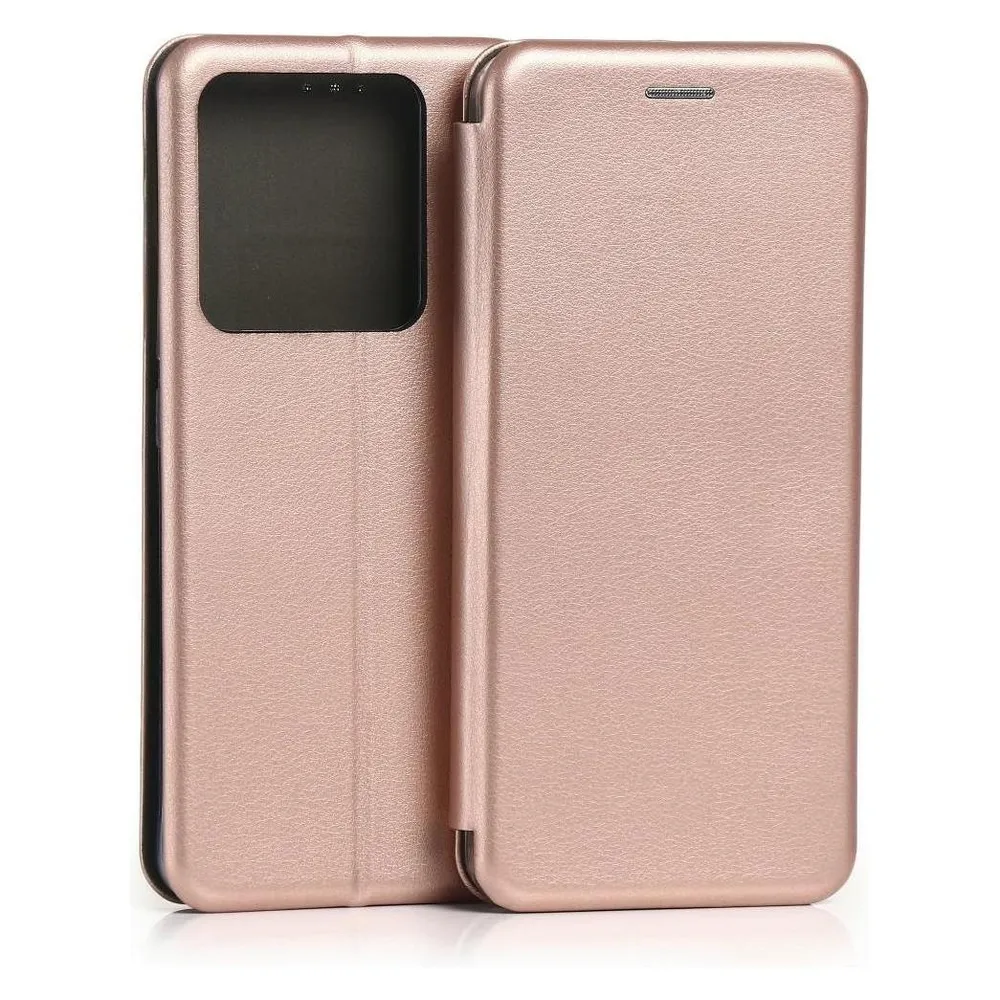 Beline Book Magnetic Case for Poco M7 Pro, Rose Gold