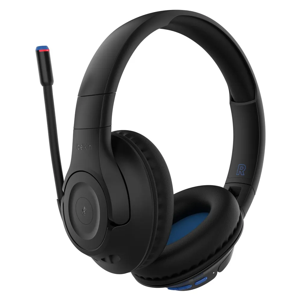 Belkin SoundForm Inspire Kopfhörer für Kinder, Schwarz, On-Ear, Over-Ear, Kabellos
