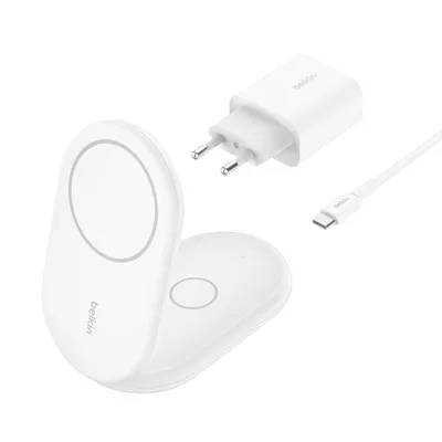 Belkin BoostCharge Kopfhörer, Smartphone Weiß USB Kabelloses Ladegerät Schnelles Aufladen im Innenbereich