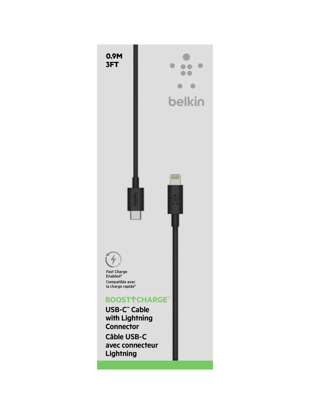 Boost Charge USB-C auf Lightning 0,9 m Kabel schwarz
