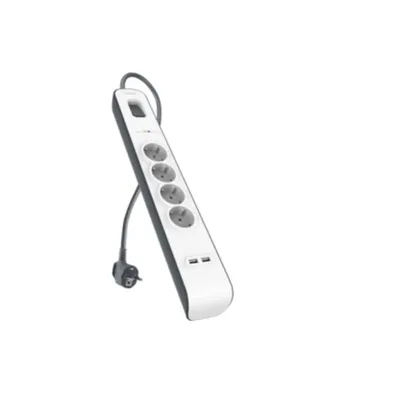 Steckdosenleiste Belkin BSV401CA2M 4 Steckplätze 2 USB-A mit Überspannungsschutz Schalter