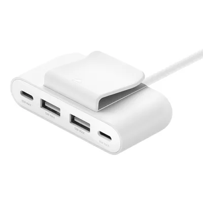 USB Hub Belkin BUZ001bt2MWHB7 USB Type C 4 Ports Weiß Rundkabel 2 m USB Hub Belkin BUZ001bt2MWHB7 USB Type C 4 Ports Weiß Rundkabel 2 m