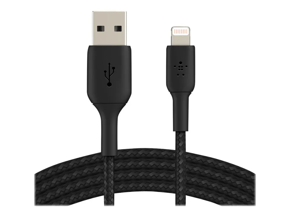 Belkin USB-A auf Lightning Kabel geflochten, Schwarz, 1m
