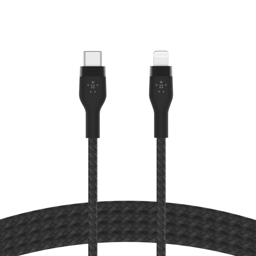 Belkin USB-C auf Lightning Kabel geflochten, Schwarz, 1m