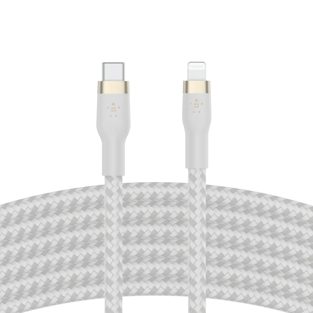 Belkin USB-C auf Lightning Kabel geflochten, Weiß, 1m