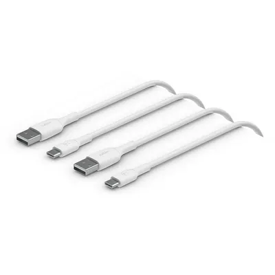 Belkin BoostCharge USB-C-auf-USB-A-Kabel, 1 m, Weiß, 2er-Pack