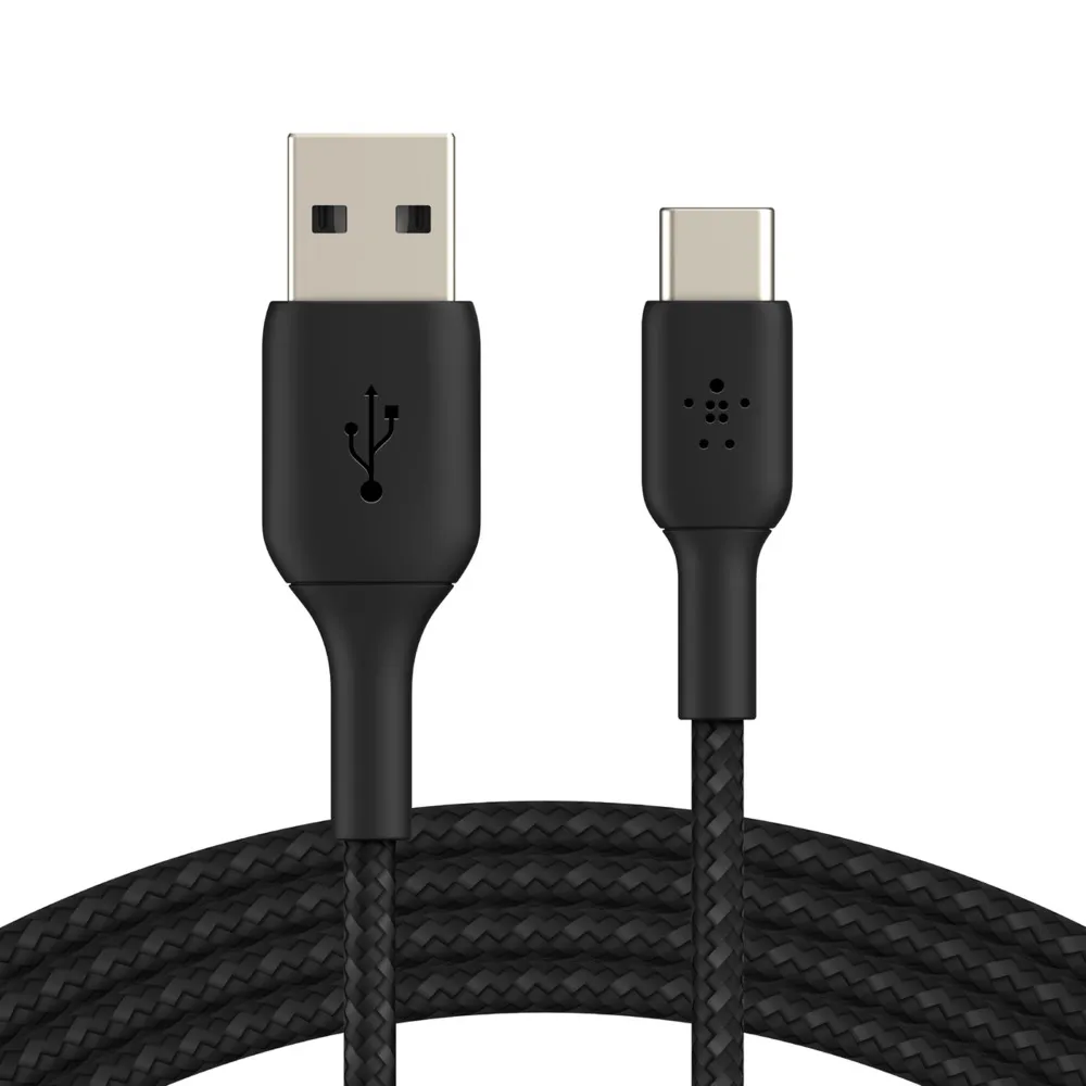 Belkin USB-A auf USB-C Kabel geflochten, Schwarz, 2m, 15W