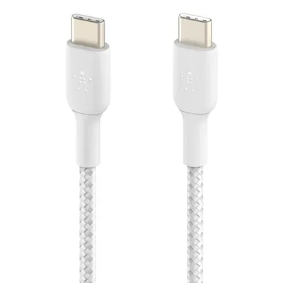 USB-C Kabel Belkin BoostCharge CAB004BT2MWH 2 m Nylon Weiß 60 W Schnellladung