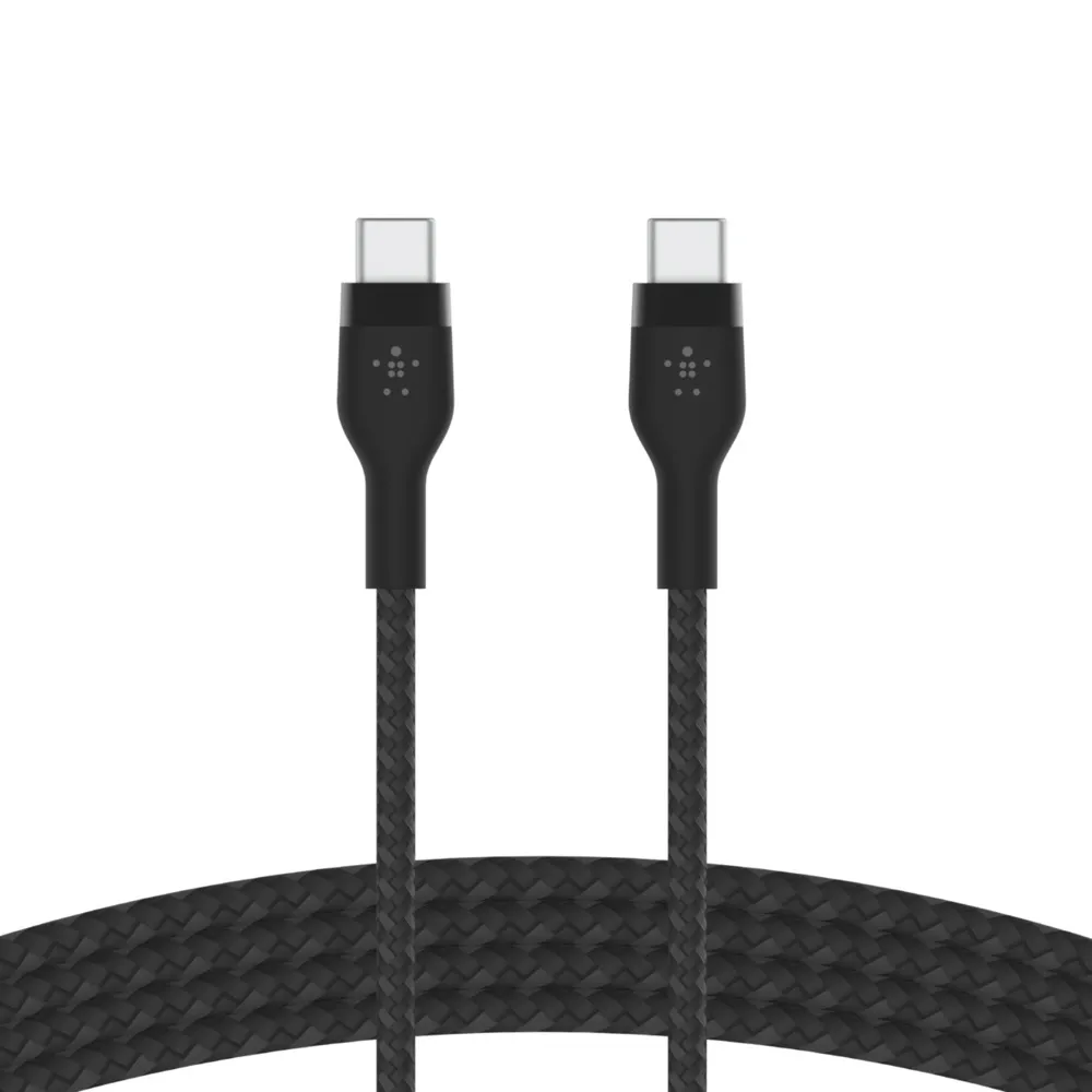 Belkin USB-C auf USB-C Kabel geflochten, Schwarz, 2m, 60W