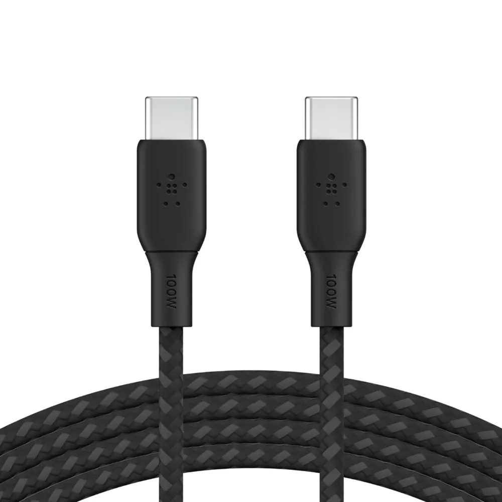 Belkin USB-C auf USB-C Kabel geflochten, Schwarz, 3m