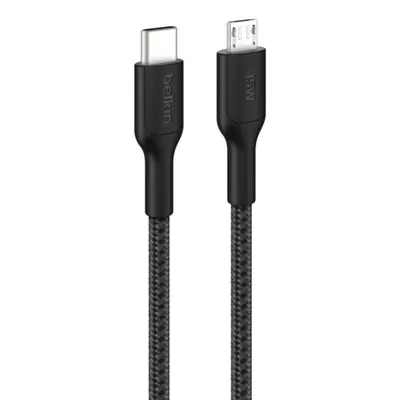 Kabel Belkin BoostCharge Pro CAB026HQ1MBK USB-C auf Micro-USB-A 1 m Schwarz