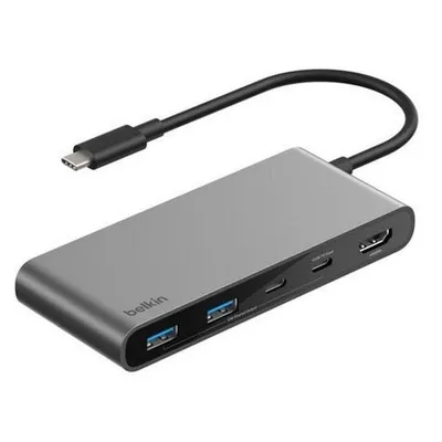 Belkin Connect 7-In-1 USB-C Hub Mit Dual USB-C Ports Silber