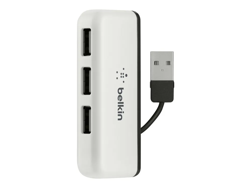 Belkin USB 2.0 4-Port Travel Hub (4 in 1), Silber