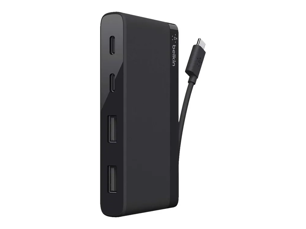 Belkin 4-Port USB-C Travel Hub (4 in 1), Schwarz