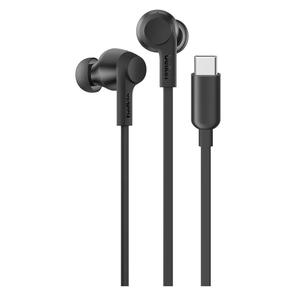 Auriculares Belkin G3H0003hqBK con cable USB-C Cancelación Activa de Ruido Negros