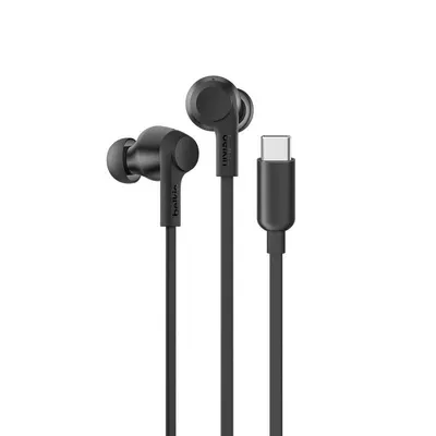 Auriculares Belkin G3H0003hqBK con cable USB-C Cancelación Activa de Ruido Negros