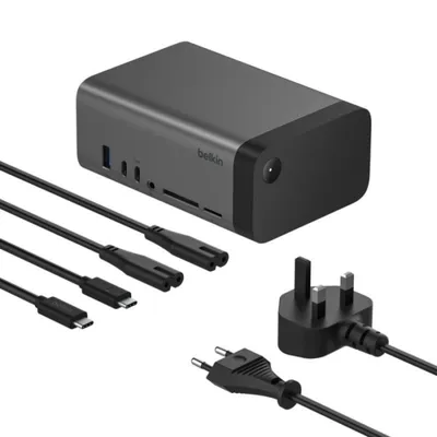 Belkin Connect USB-C Hub mit 11 Anschlüssen 8K Ultra HD 96W PD Grau Belkin Connect