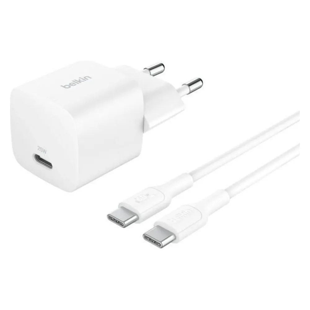 Ladegerät Belkin BoostCharge 25W USB-C PD 3.1 faltbar 1m Kabel Weiß
