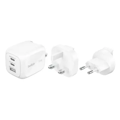Ladegerät Belkin BoostCharge Pro WCH018HQWH 70W GaN USB-C USB-A Schnellladen Weiß