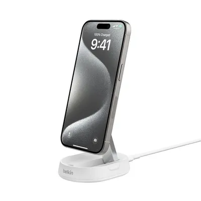 Ladegerät Belkin BoostCharge Pro WIA008BTWH Qi2 15W Weiß faltbar Schnellladung