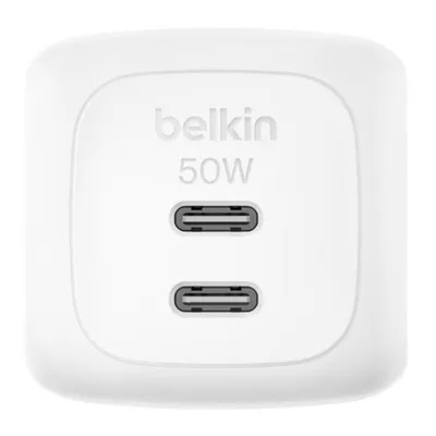 Ladegerät Belkin WCH019kqWH GaN 50 W Weiß Dual USB-C Schnellladung