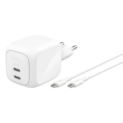 Ladegerät Belkin WCH020KQ2MWH-B6 GaN 67 W 2x USB-C Weiß 2 m Kabel