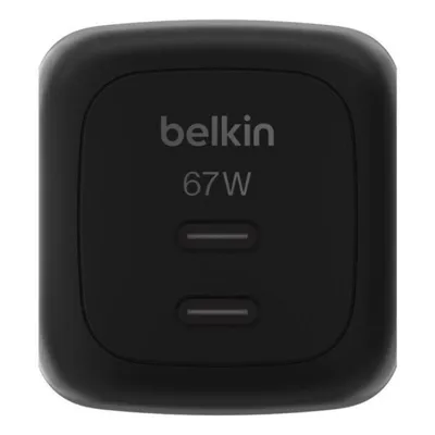 Ladegerät Belkin WCH020kqBK GaN 67 W USB-C Dual Schnellladung Schwarz