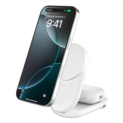 Ladegerät Belkin WIZ039KQWH Qi2 Magnetisch Klappbar 25 W 2-in-1 Weiß