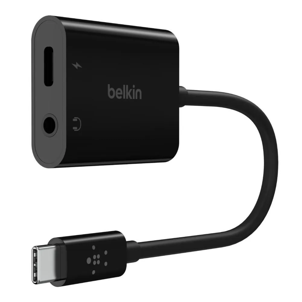 Belkin USB-C auf 3.5mm Audio / USB-C Ladeadapter, Schwarz