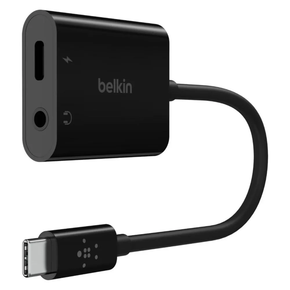 Belkin USB-C auf 3.5mm Audio / USB-C Ladeadapter, Schwarz