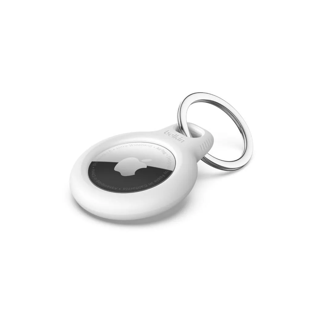 Secure Holder mit Schlüsselanhänger für das AirTag, weiß