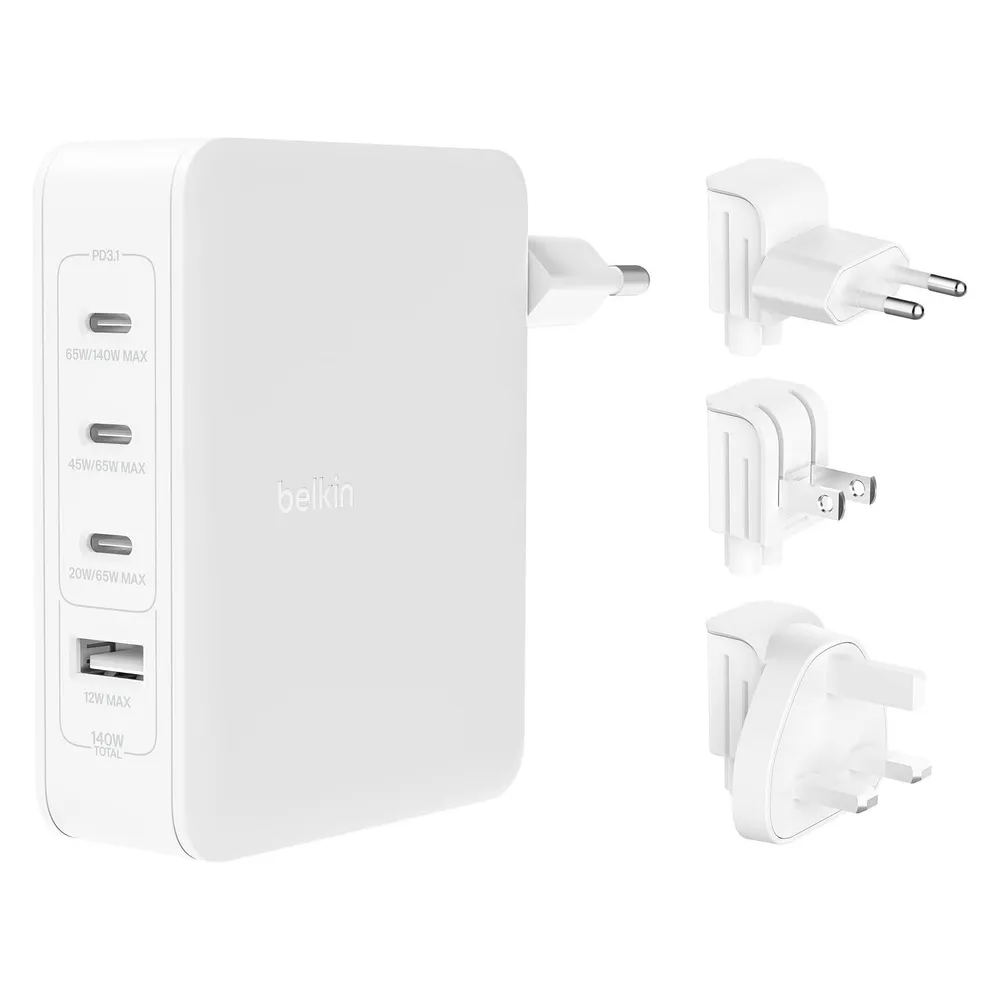 Belkin Power Delivery Power Hub mit 4 USB-Ports 140 W Weiß