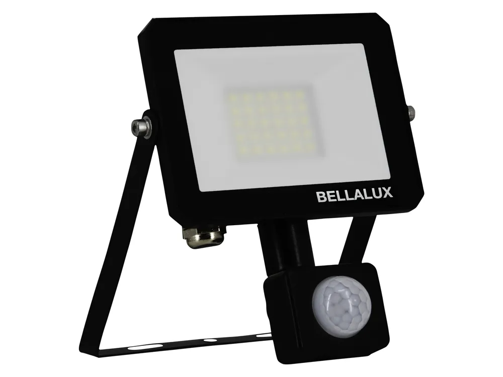BELLALUX LEDVANCE LED-Fluter, 20W, 4000K, 1800lm, neutralweiß, IP65, mit Bewegungsmelder, schwarz
