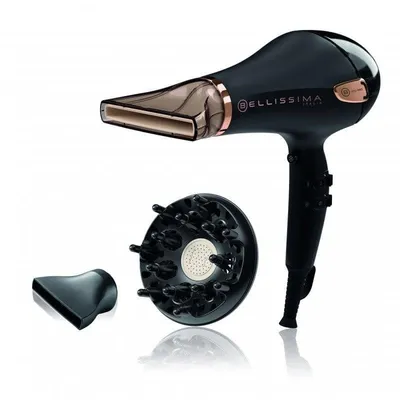 Professioneller Föhn Bellissima My Pro Ceramic P5 3800 2300W 3 Temperaturstufen 2 Geschwindigkeiten Ionen-Technologie Diffusor Schwarz/Rose Gold