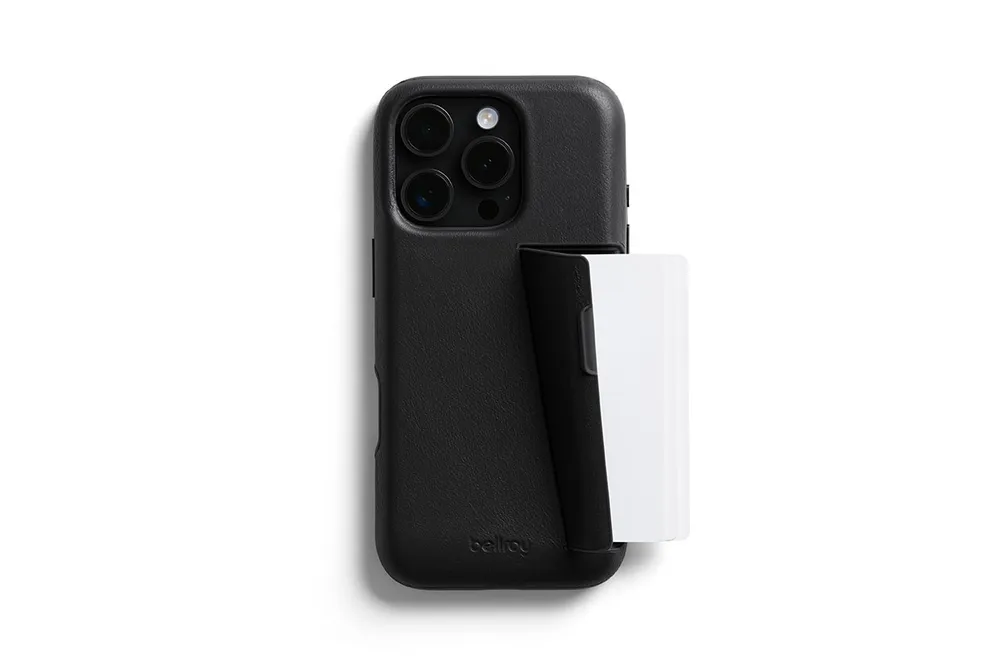 Bellroy Leder Card Case für iPhone 16 Pro Max, Schwarz