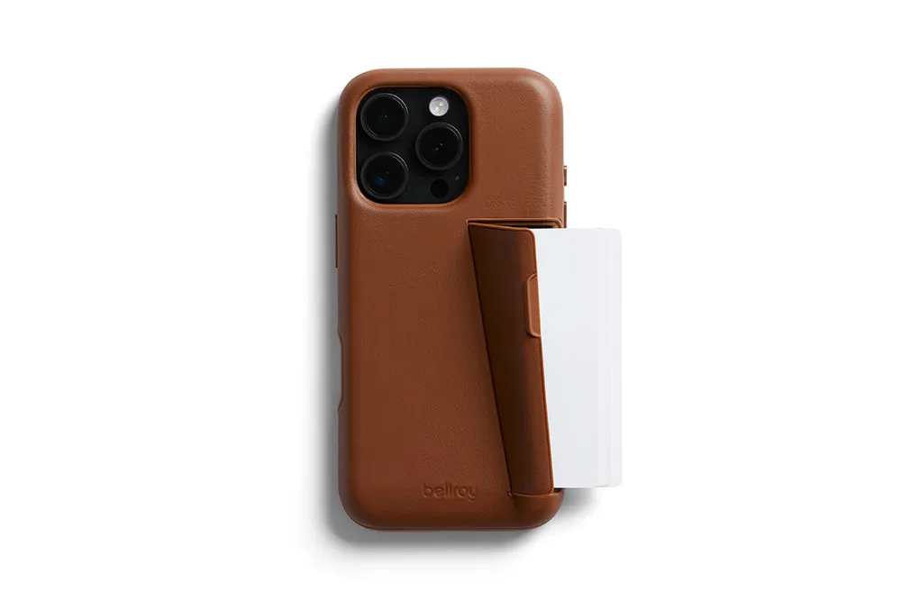 Bellroy Leder Card Case für iPhone 16 Pro Max, Braun