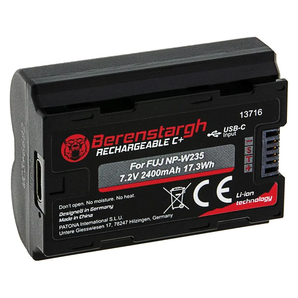 Berenstargh Akku Fuji NP-W235 2400mAh USB-C Input