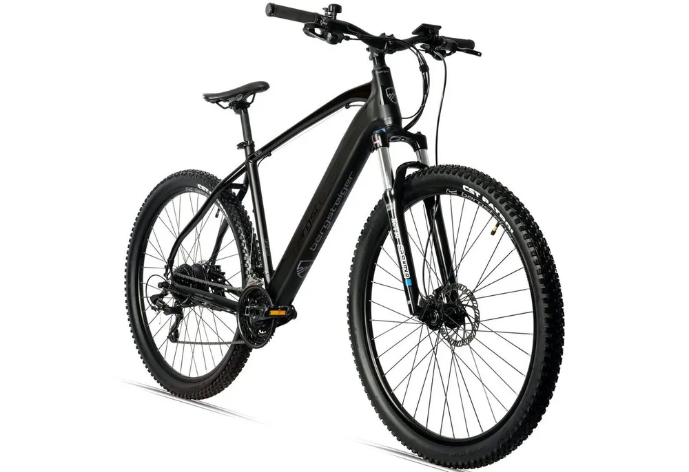 bergsteiger E-Bike Mountainbike Cannock mit 250 Watt Motor, 36V 10.4Ah & 12Ah Akku, Damen, Herren, 24 Gang, Kettenschaltung, Heckmotor, Hydraulikbremsen