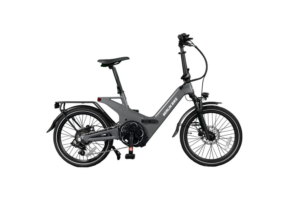 BERLIN BIKE E-Bike Klapprad 2GO - 20 Zoll E-Klapprad, 7 Gang Shimano, Bafang Hinterradnabenmotor, 378 Wh, (Ideal für Fahrer von 150 cm bis 185 cm Körpergröße), mit integriertes Display und Premium‑Service