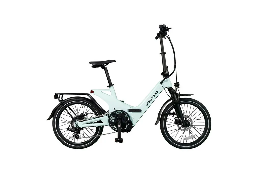 BERLIN BIKE E-Bike Klapprad 2GO - 20 Zoll E-Klapprad, 7 Gang Shimano, Bafang Hinterradnabenmotor, 378 Wh, (Ideal für Fahrer von 150 cm bis 185 cm Körpergröße), mit integriertes Display und Premium‑Service