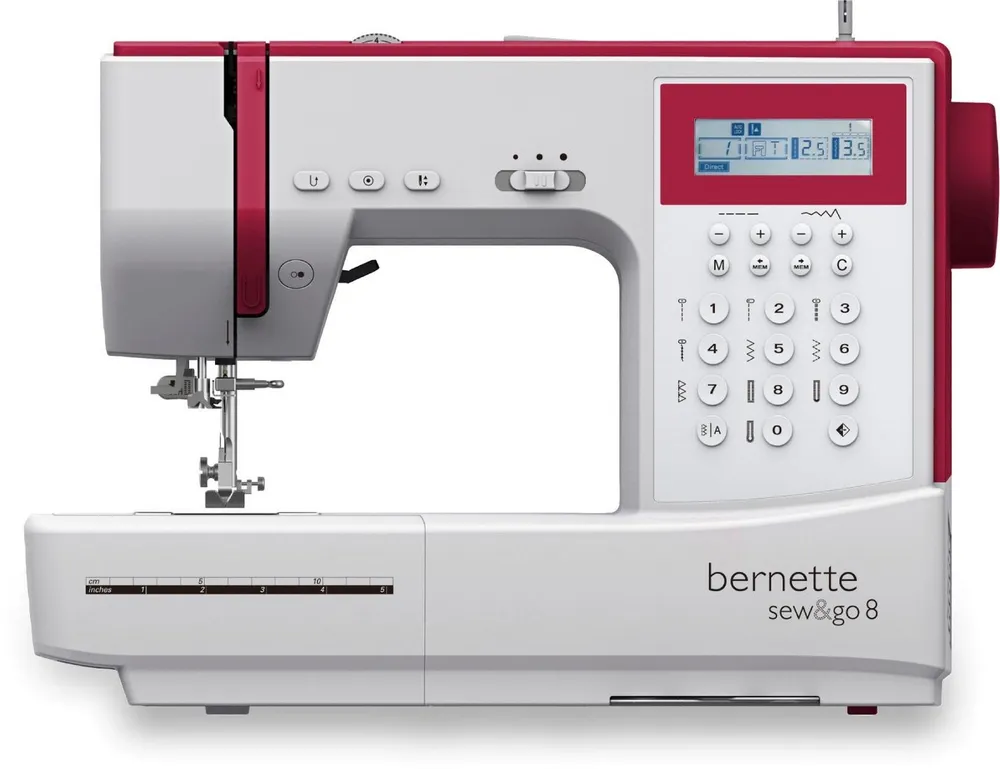 Bernette Computer-Nähmaschine sew&go 8, 197 Programme, - einstellbare Stichlänge, Stichbreite, Einfädelautomatik, Nadelstopp