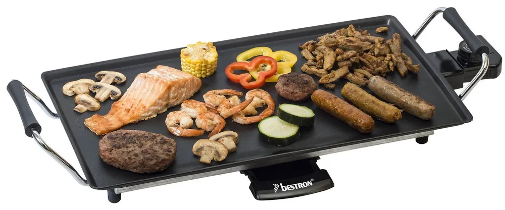 bestron Tischgrill ABP602, 2000 W, 47 x 26 cm mit Antihaftbeschichtung & Temperaturregler