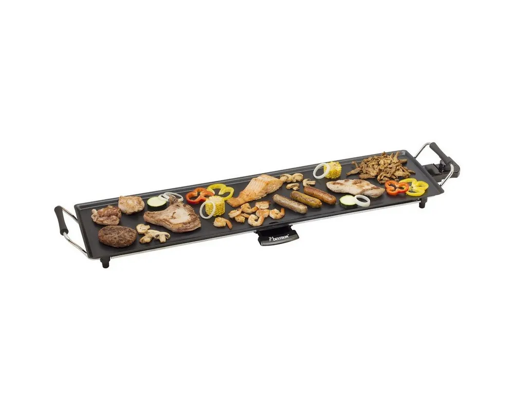 bestron Tischgrill ABP604, 1800 W, 90,5 × 23,7 cm – Abnehmbarer Thermostat