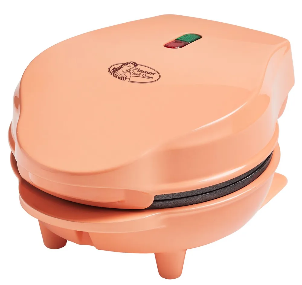 bestron Waffeleisen AMW500, 550 W, Retro-Design, antihaftbeschichtet, leicht, kompakt