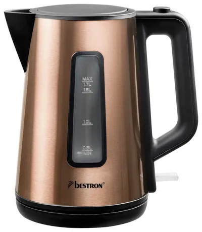 bestron Wasserkocher AWK1000, 1,7 l, 2200 W, Wasserstandanzeige, Kochstopp-Automatik, Trockenlaufschutz