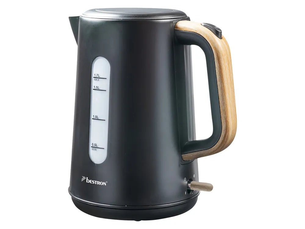 BESTRON Wasserkocher Black & Wood